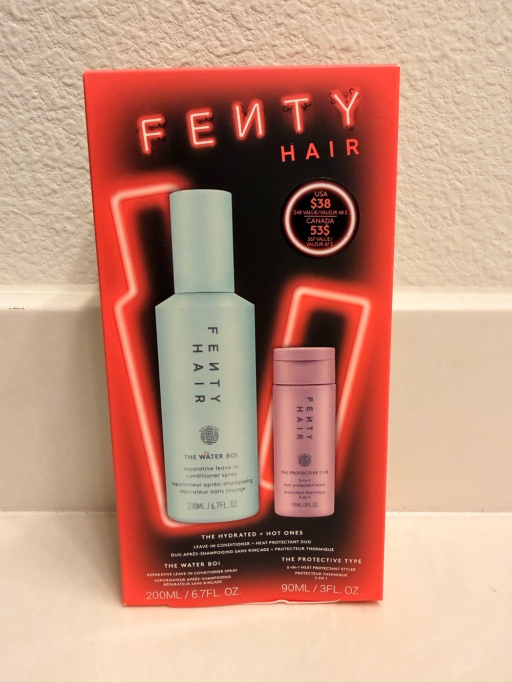 Fenty beauty Hydrated Hot Ones Heat Protectant Leave-in Conditioner Hair Set
